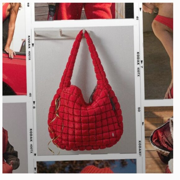 Free People Quilted Carryall Winterberry  - BRAND NEW WITH TAGS - Picture 3 of 13